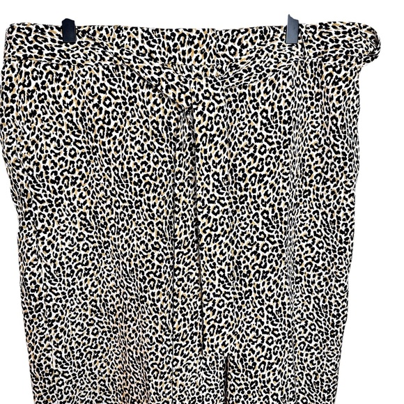 NWT J Crew Wide Leg Crop Pants Leopard Print Silk Tie Waist - Picture 7 of 14